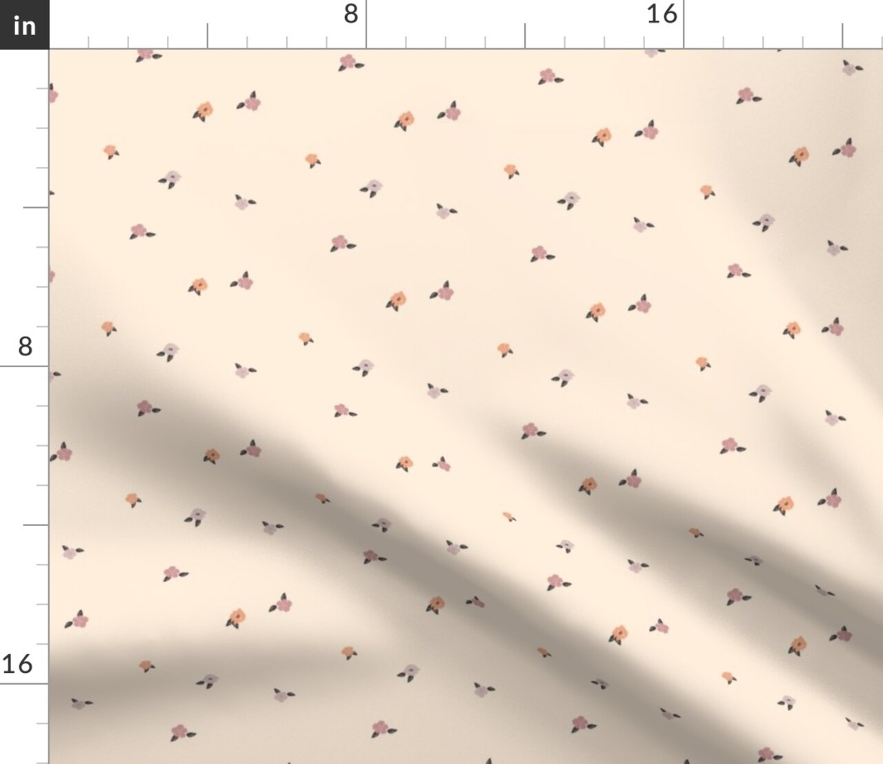 Ditsy Flowers Cute Floral Minimalist Whimsical Kids Nursery Garden Peach Small Scale Custom Printed Fabric by Spoonflower Various Fabrics by the Yard or Fat Quarter